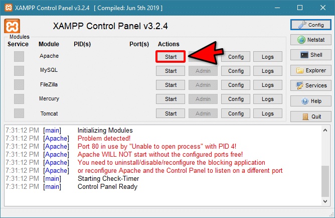 كيفية استخدام xampp