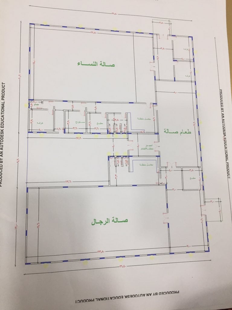 مخططات تصميم هندسي قاعة افراح