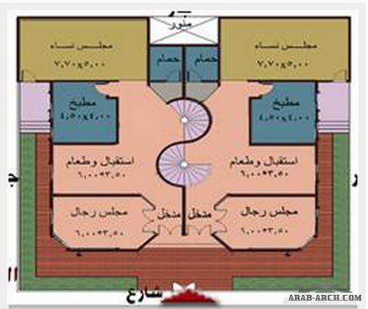 مخططات فلل دورين درج داخلي