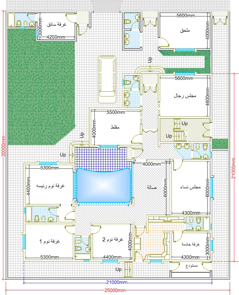 مخططات فلل دورين درج داخلي