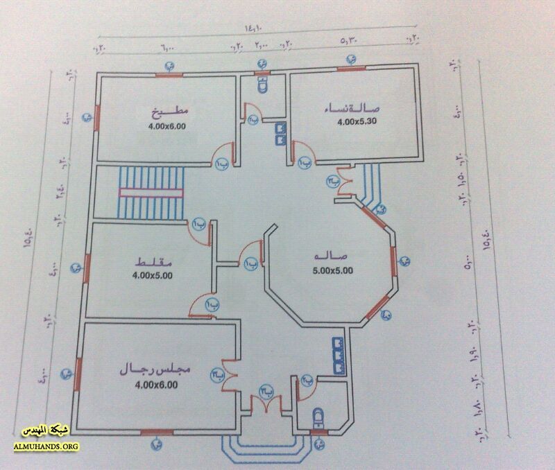 مخططات فلل دورين درج داخلي