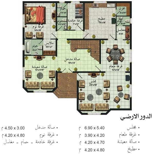 مخططات فلل دورين درج داخلي