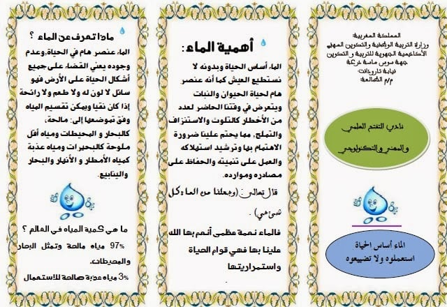 مطويات عن قطرة الماء