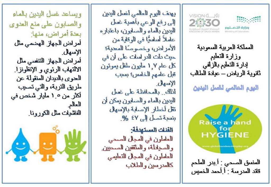 مطويات عن نظافة المدرسة