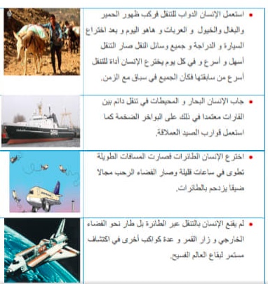 مطويات عن وسائل المواصلات