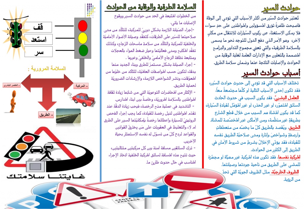مطويات عن وسائل النقل