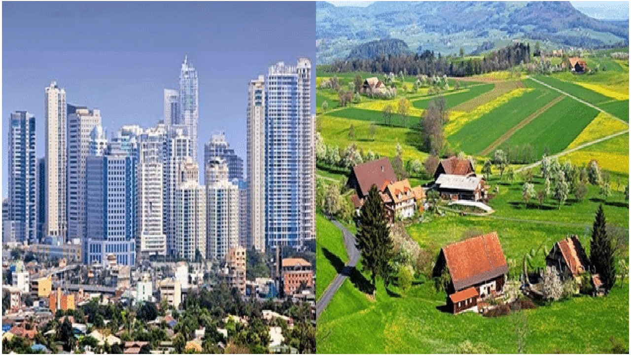 صورة موضوع عن القرية والمدينة بالفرنسية