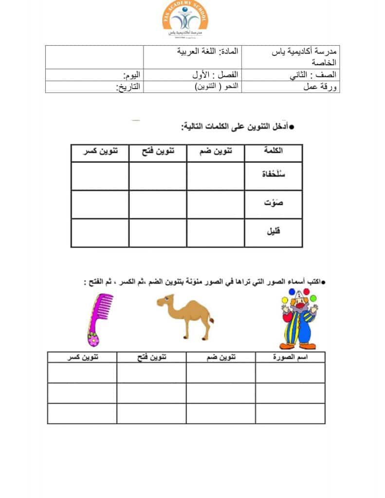 ورقة عمل الشدة