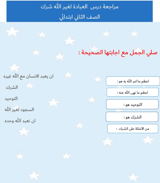 ورقة عمل الله الواحد
